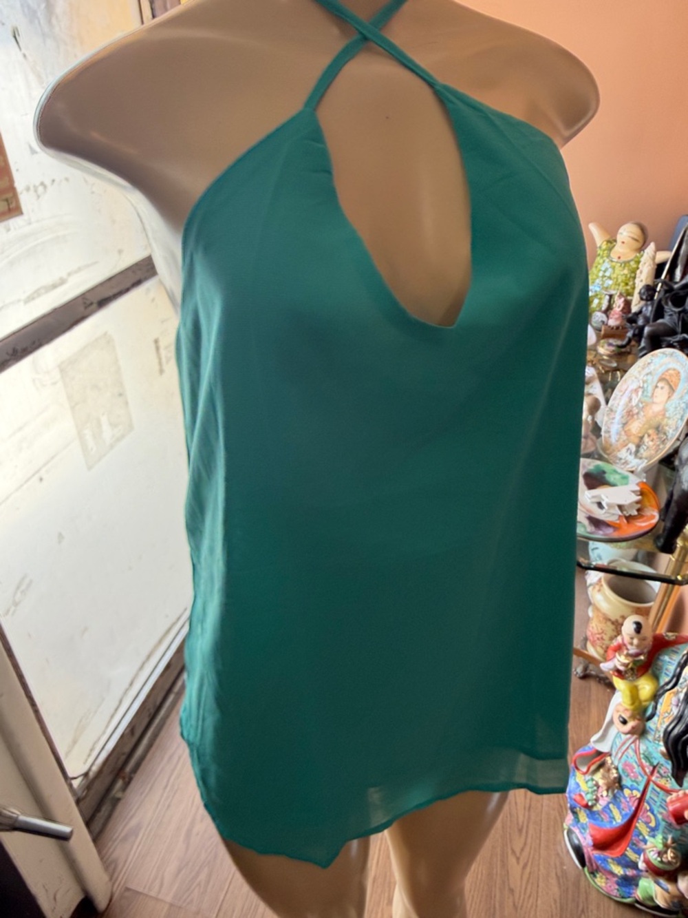 Women’s Teal Halter Neck‎ Tank Top
